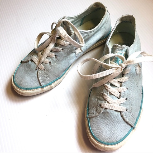 pale blue canvas shoes